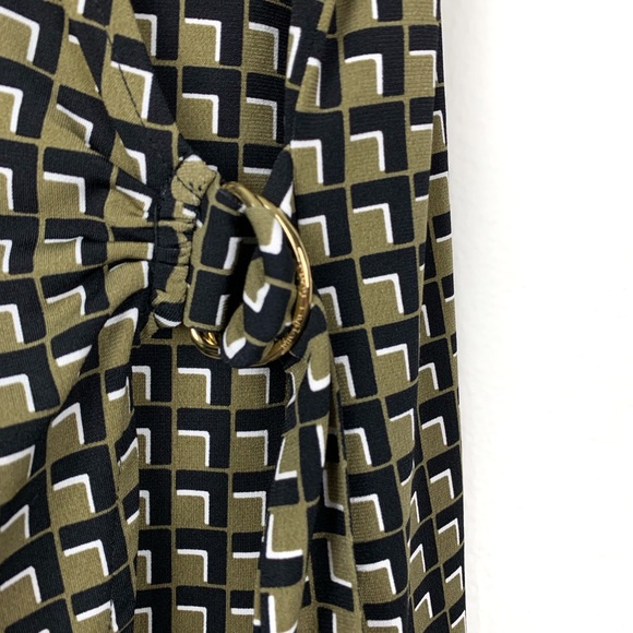 Michael Kors Olive and Black Wrap Buckle Top - Picture 4 of 4